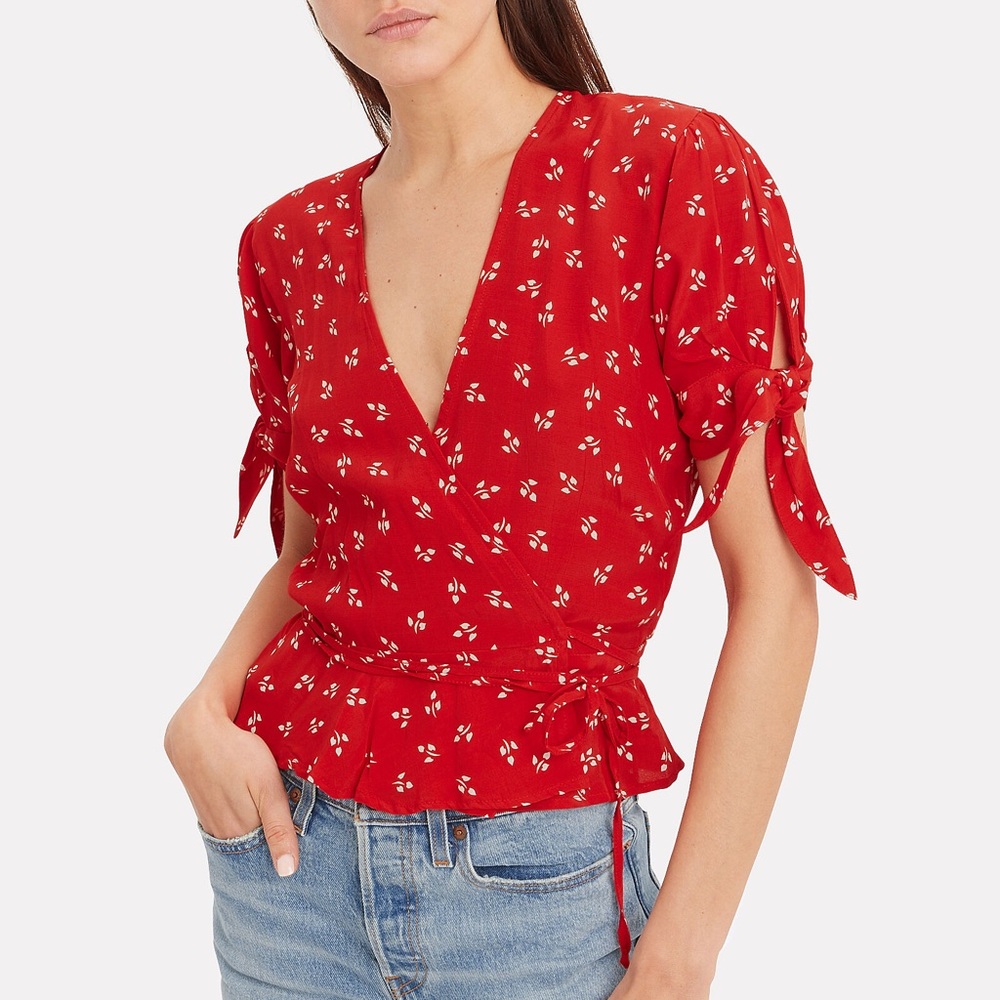 Faithful The Brand Lucy Floral Wrap Top